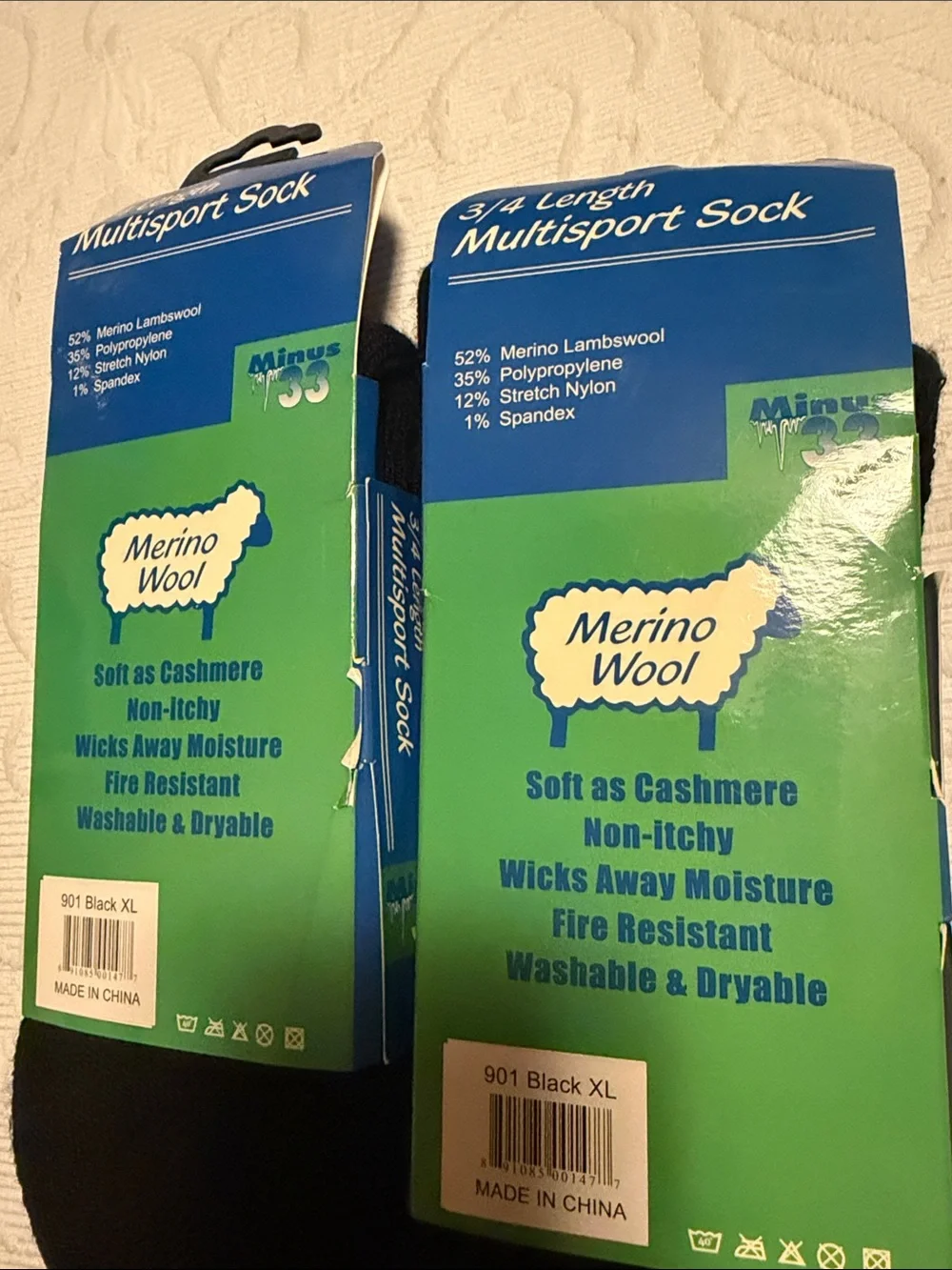Minus 33 Merino Wool 3/4 Length Multi Sport Socks. NWT Bundle of 2. XL